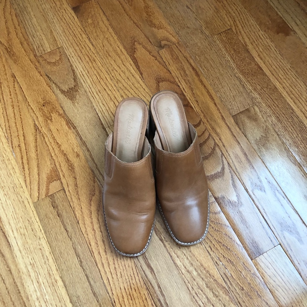 Madewell brown leather mules